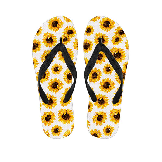 Sunflower Polka Dot Pattern Print Flip Flops