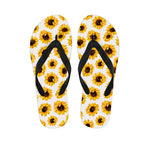 Sunflower Polka Dot Pattern Print Flip Flops