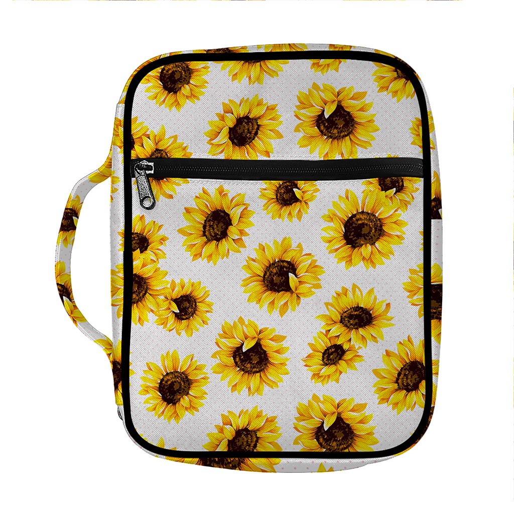 Sunflower Polka Dot Pattern Print Front Pocket Bible Bag