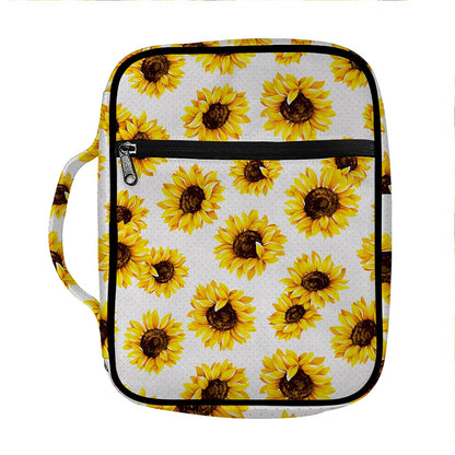Sunflower Polka Dot Pattern Print Front Pocket Bible Bag