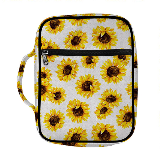 Sunflower Polka Dot Pattern Print Front Pocket Bible Bag