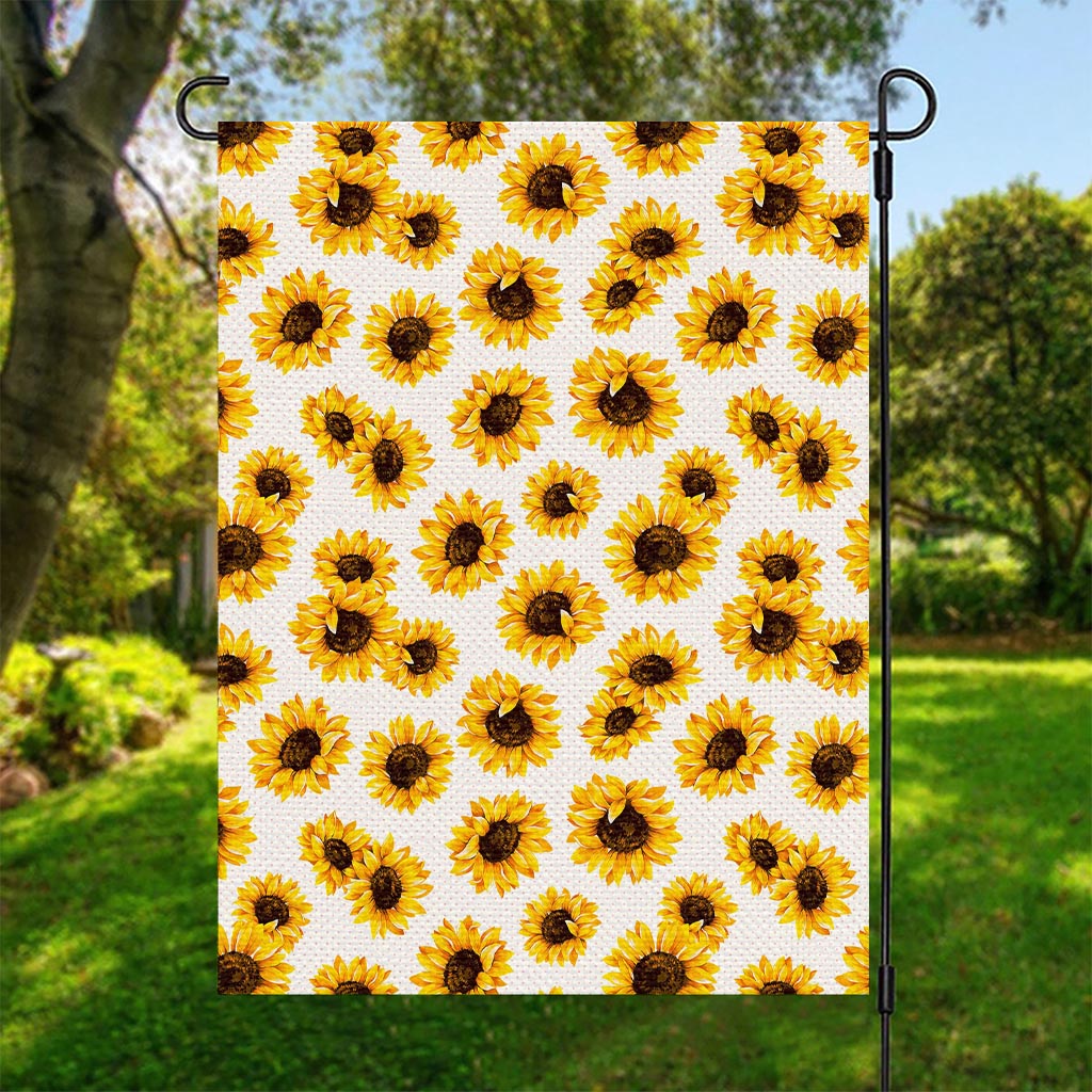 Sunflower Polka Dot Pattern Print Garden Flag