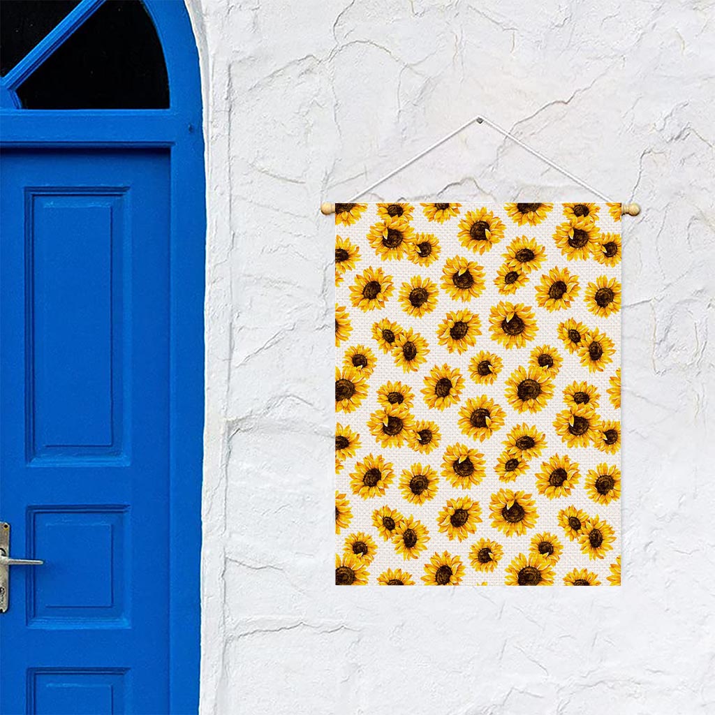 Sunflower Polka Dot Pattern Print Garden Flag