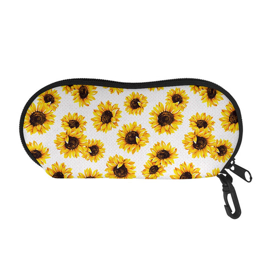 Sunflower Polka Dot Pattern Print Glasses Case