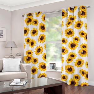 Sunflower Polka Dot Pattern Print Grommet Curtains
