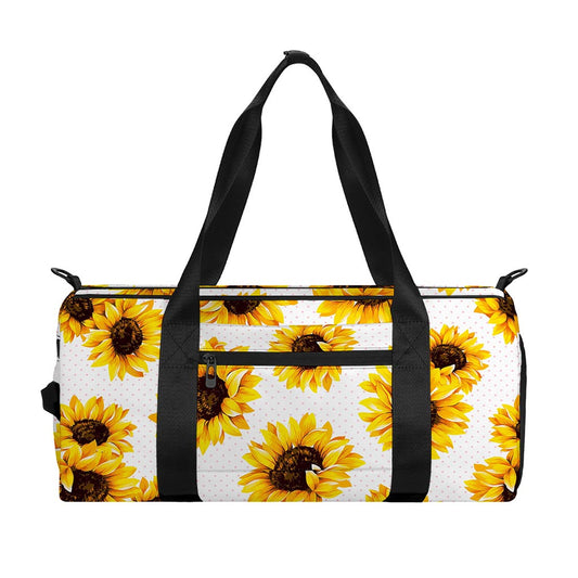 Sunflower Polka Dot Pattern Print Gym Bag