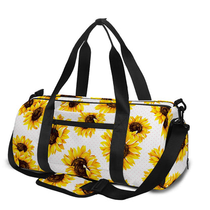 Sunflower Polka Dot Pattern Print Gym Bag