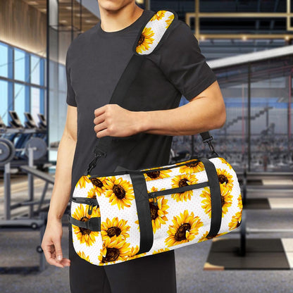Sunflower Polka Dot Pattern Print Gym Bag