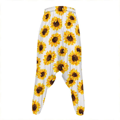 Sunflower Polka Dot Pattern Print Hammer Pants