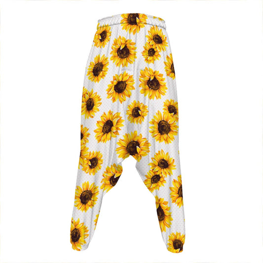 Sunflower Polka Dot Pattern Print Hammer Pants