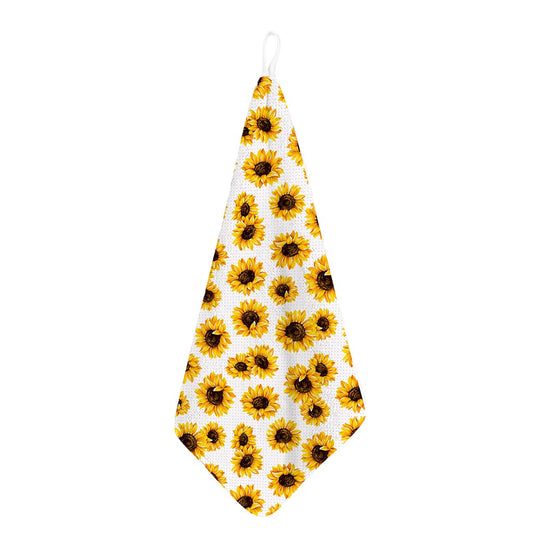 Sunflower Polka Dot Pattern Print Hand Towel