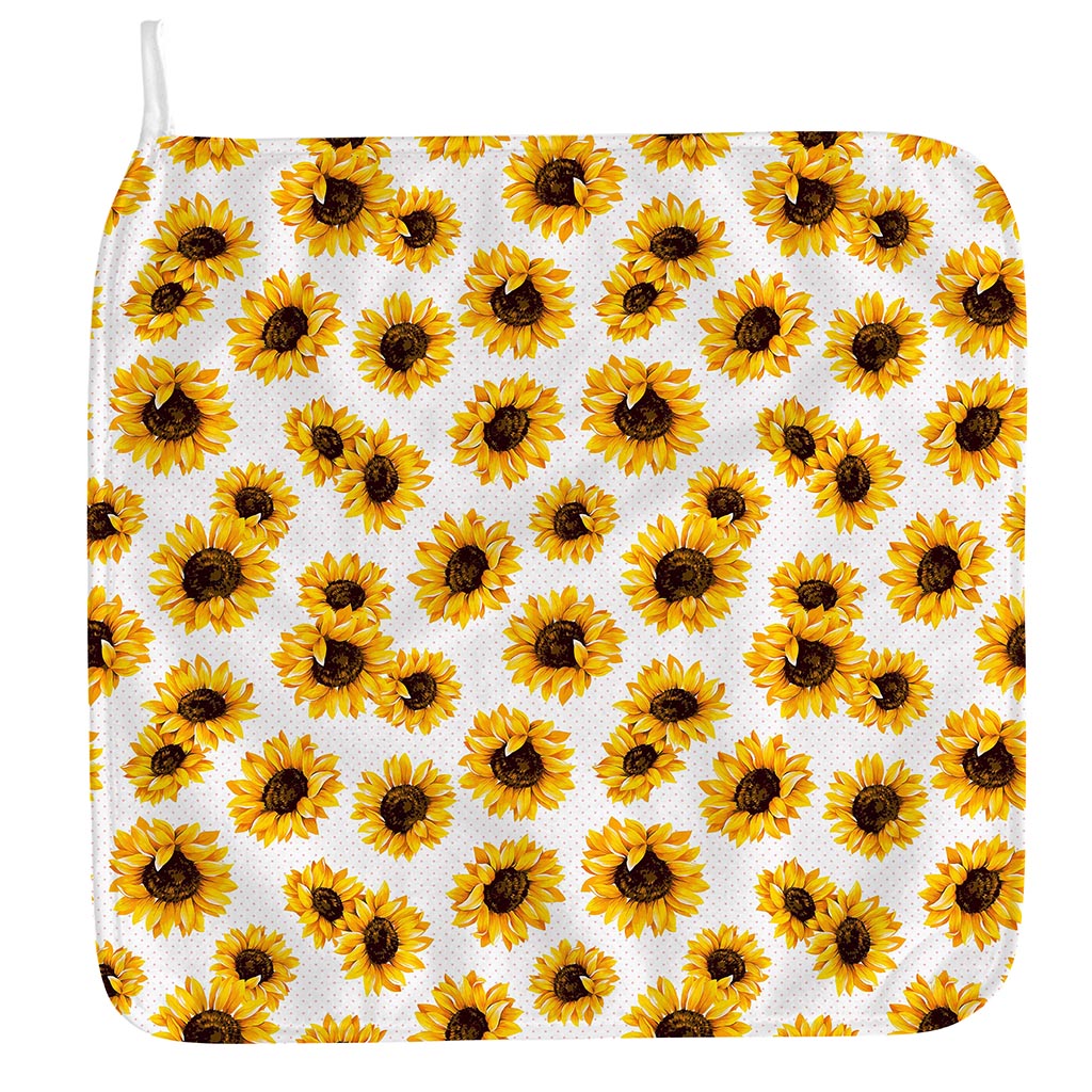 Sunflower Polka Dot Pattern Print Hand Towel