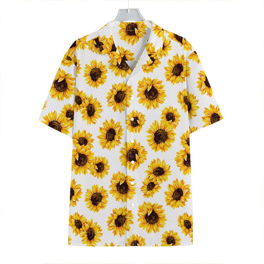 Sunflower Polka Dot Pattern Print Hawaiian Shirt