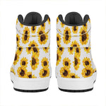 Sunflower Polka Dot Pattern Print High Top Leather Sneakers