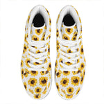 Sunflower Polka Dot Pattern Print High Top Leather Sneakers