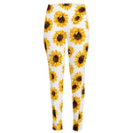 Sunflower Polka Dot Pattern Print High-Waisted Pocket Leggings