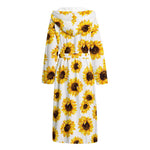 Sunflower Polka Dot Pattern Print Hooded Bathrobe