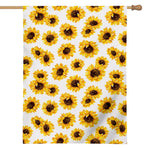 Sunflower Polka Dot Pattern Print House Flag