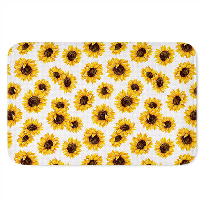 Sunflower Polka Dot Pattern Print Indoor Door Mat