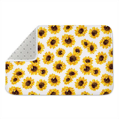 Sunflower Polka Dot Pattern Print Indoor Door Mat