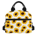 Sunflower Polka Dot Pattern Print Insulated Lunch Bag