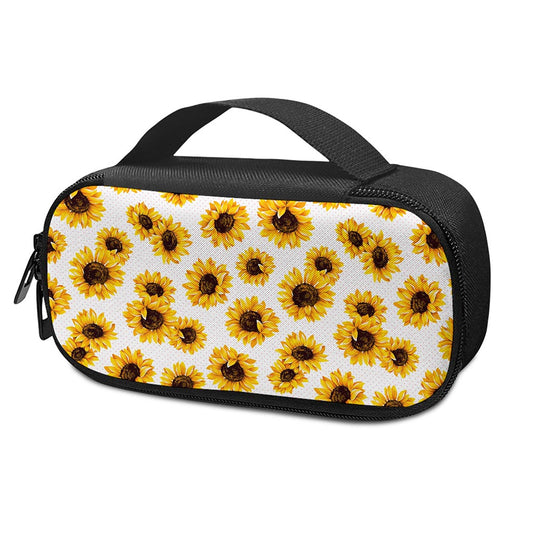Sunflower Polka Dot Pattern Print Insulin Cooler Travel Case