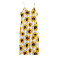Sunflower Polka Dot Pattern Print Jersey Midi Cami Dress