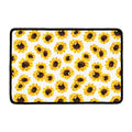 Sunflower Polka Dot Pattern Print Kitchen Mat