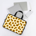 Sunflower Polka Dot Pattern Print Laptop Sleeve With Handle
