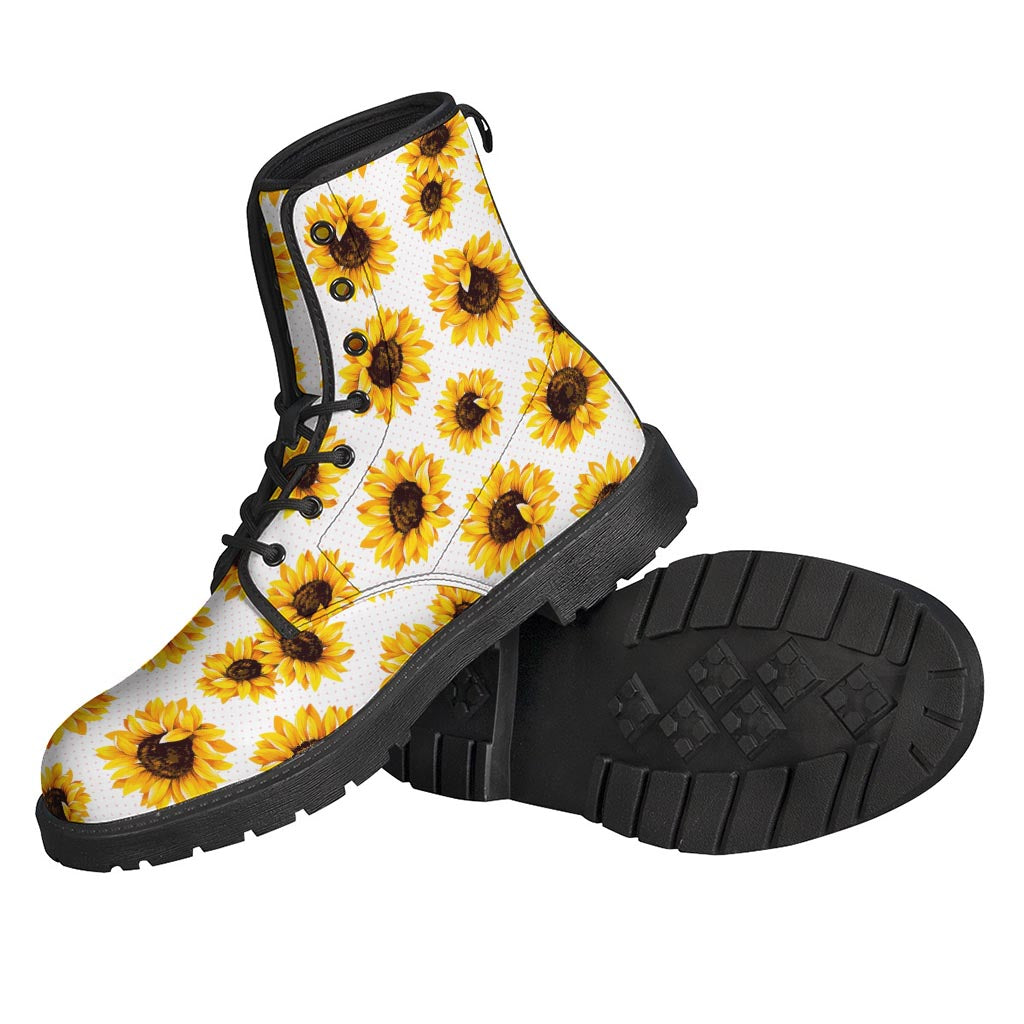 Sunflower Polka Dot Pattern Print Backpack
