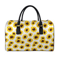 Sunflower Polka Dot Pattern Print Leather Duffel Bag