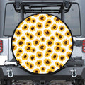 Sunflower Polka Dot Pattern Print Leather Spare Tire Cover