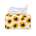 Sunflower Polka Dot Pattern Print Leather Tissue Box Cover