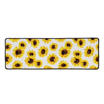 Sunflower Polka Dot Pattern Print Long Kitchen Mat