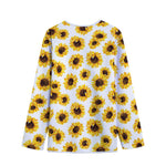 Sunflower Polka Dot Pattern Print Long Sleeve Short Coat