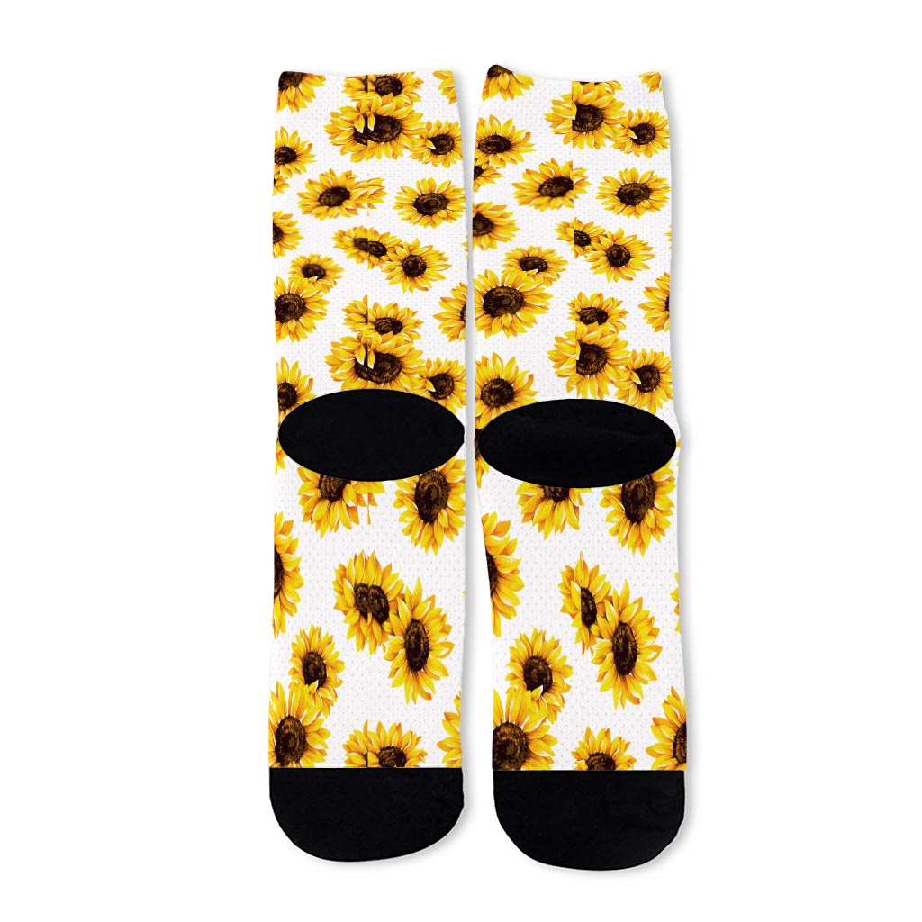 Sunflower Polka Dot Pattern Print Long Socks