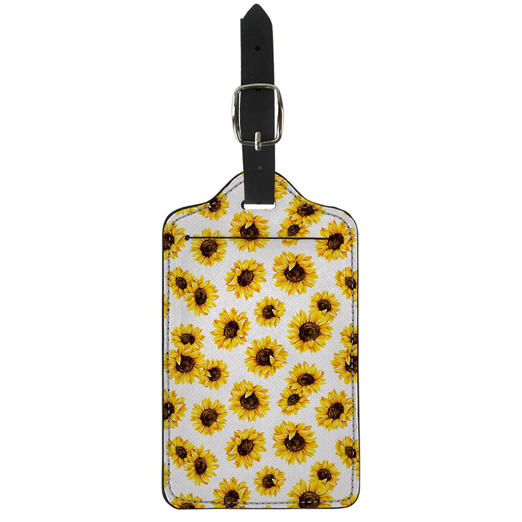Sunflower Polka Dot Pattern Print Luggage Tag