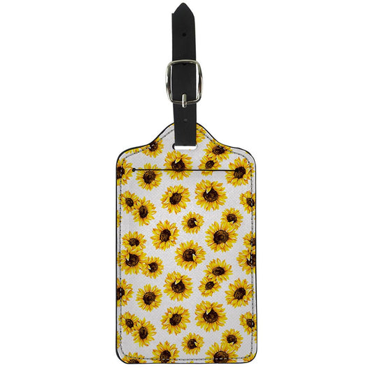 Sunflower Polka Dot Pattern Print Luggage Tag