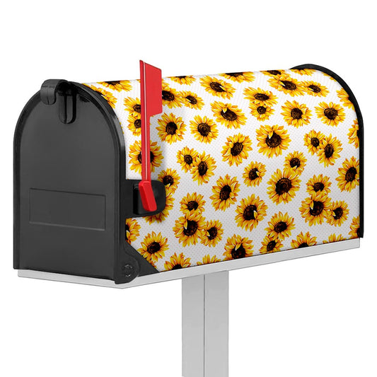 Sunflower Polka Dot Pattern Print Mailbox Cover