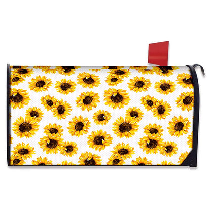Sunflower Polka Dot Pattern Print Mailbox Cover