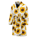 Sunflower Polka Dot Pattern Print Men's Bathrobe