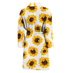 Sunflower Polka Dot Pattern Print Men's Bathrobe