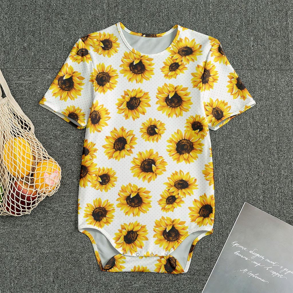 Sunflower Polka Dot Pattern Print Men's Bodysuit