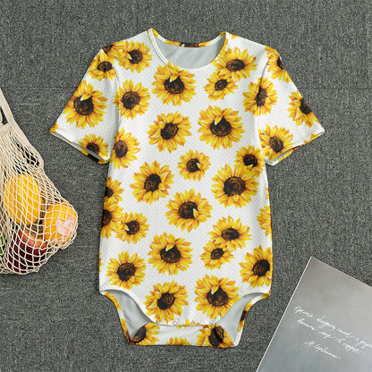 Sunflower Polka Dot Pattern Print Men's Bodysuit