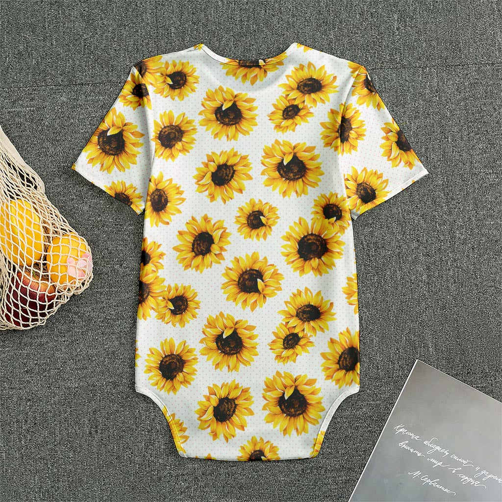 Sunflower Polka Dot Pattern Print Men's Bodysuit