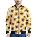 Sunflower Polka Dot Pattern Print Men's Bomber Jacket