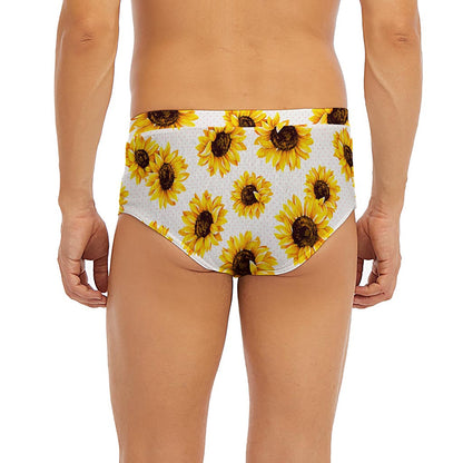 Sunflower Polka Dot Pattern Print Men's Briefs