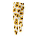 Sunflower Polka Dot Pattern Print Men's Compression Pants