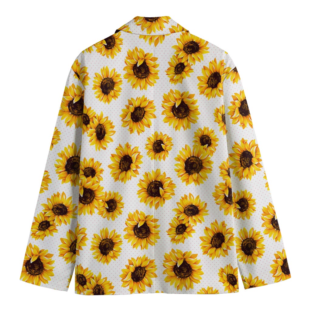 Sunflower Polka Dot Pattern Print Men's Cotton Blazer