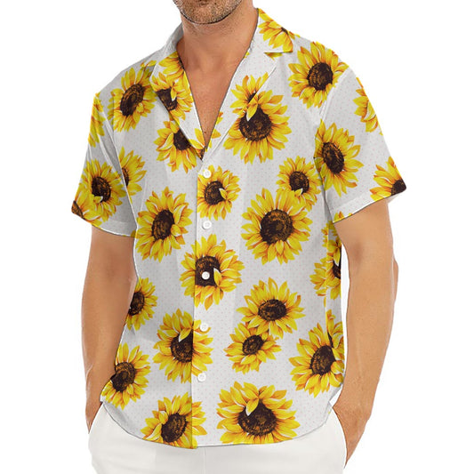 Sunflower Polka Dot Pattern Print Men's Deep V-Neck Shirt
